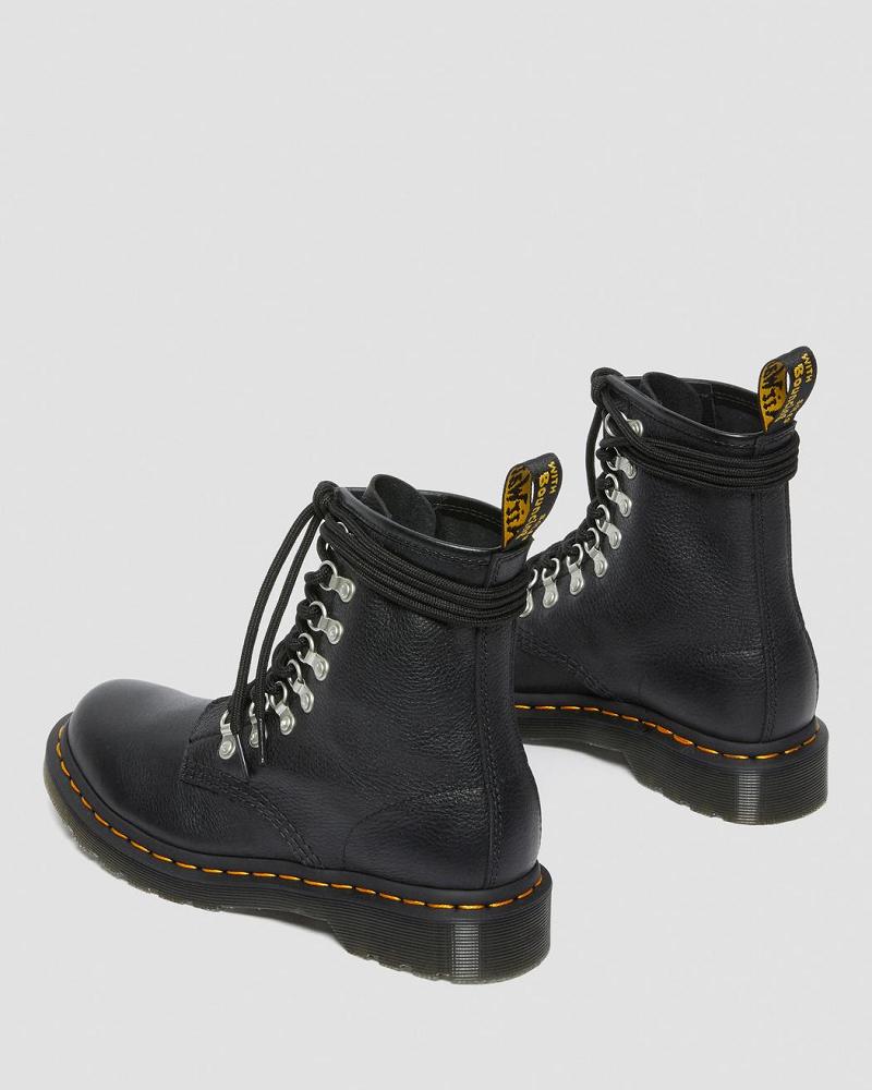 Dr Martens 1460 Laced Virginia Læder Snørestøvler Dame Sort | DK 168QMA